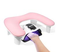 Bracciolo per unghie Tech: a forma di U manicure Nail Arm Rest Stand Rosa Grande bracciolo in microfibra PU Pelle Cuscino poggia mano per cuscino acrilico per unghie