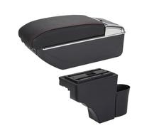 Bracciolo Portaoggetti Per Nissan Per NOTE Bracciolo Auto Dettagli Interni Parti Di Retrofit Accessori Scatola Portaoggetti Posacenere(B1 Black red 7USB)