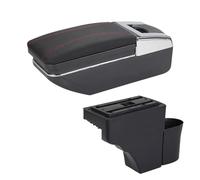 Bracciolo Portaoggetti Per Nissan Per NOTE Bracciolo Auto Dettagli Interni Parti Di Retrofit Accessori Scatola Portaoggetti Posacenere(C1 Black red No USB)