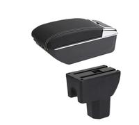 Bracciolo Portaoggetti Per Suzuki Per Splash Bracciolo Box Auto Scatola Portaoggetti Braccio Accessori Auto Dettagli Interni Parti Retrofit Pelle PU Auto Console Centrale(C white line 7USB)