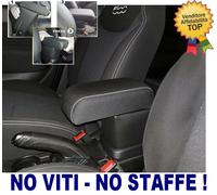 Bracciolo PREMIUM per 500L 2017 avanti in tessuto nero cuciture bianche NO VITI