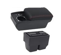 bracciolo strato scatola portaoggetti Per Ford Per Fiesta MK7 2009-2017 Accessori Retrofit Interni Scatola Portaoggetti A Doppio Strato Bracciolo Auto(M1 red line 3USB)