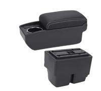 Bracciolos centrales auto Per Ford Per Fiesta MK7 2009-2017 Bracciolo Box Auto Portaoggetti Interni Dedicati Accessori Box Bracciolo Console Centrale(B Black white 6USB)