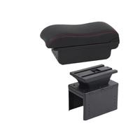Bracciolos centrales auto Per Hyundai Per I20 2021 2022 2023 2024 Bracciolo Box Auto Parti Interni Accessori Di Stoccaggio Box Bracciolo Console Centrale(B Black red 3USB)