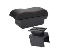 Bracciolos centrales auto Per Modello Universale Bracciolo Box Accessori Auto Modifica Di Stoccaggio Parti Retrofit Aumenta Allevia La Fatica Box Bracciolo Console Centrale(B Black red 3USB)