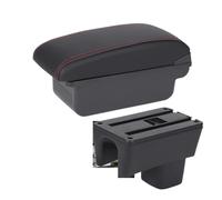 Bracciolos centrales Per SUZUKI Per Swift 2005-2025 Bracciolo Box Auto Portaoggetti Per Rinforzato Dettagli Interni Elevati Bracciolo centrale per auto(C Black red No USB)