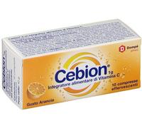 Bracco Cebion Vitamina C 1g Gusto Arancia Integratore per il Supporto Immunitario 10 Compresse Effervescenti