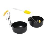 Bracconiere antiaderente per uova con manico pieghevole e protezioni dal calore, adatto per cucinare in modo sicuro e pieghevole