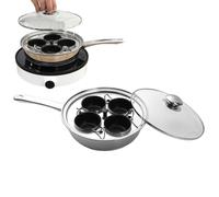 bracconiere di uova,Portauovo - Portauovo in camicia Padella per carne,Macchina per uova in camicia da 4 tazze, casseruola per uova 2 in 1 per colazione, brunch, pranzo e cena