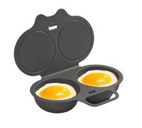 Bracconiere per uova a 2 cavità - Cuociuova portatile a microonde, macchina | Cuociuova utilizzabile nel microonde per preparare pasti veloci, ideale per panini per la colazione, cucina, campeggio, hotel