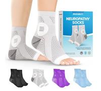 BraceAbility Neuropatia - Compressione periferica di calze senza copripiedi per il trattamento di lesioni nervose, dolore al piede, gotta, articolazione della caviglia, fascia e piede(S)