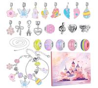 Bracelet Advent Christmas - 24 Days Jewelry Making Kit, DIY Bracelet Countdown Calendar, For Girls Collectors Family Gatherings Stocking Stuffer Party Favor School Activity Special Occasion