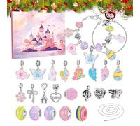 Bracelet Advent Christmas, DIY Bracelet Countdown Calendar, 24 Days Jewelry Making Kit for Girls Collectors Family Gatherings Stocking Stuffer Party Favor School Activity Special Occasion