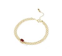 Bracelet, bracciale da donna cavo con granato 0,6 ct e oro giallo 0,1 ct, oro giallo 9 K, Granato