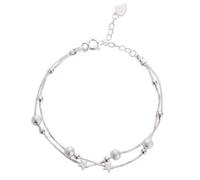 Bracelet étoile double rang en argent sterling 925 pour femme : bijou minimaliste à superposer, chaîne réglable, cadeau unique, simple, original et polyvalent.