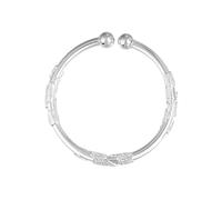Bracelet in argento Sterling, 7 x 7 x 0,6 cm, Classic Bead Bangle | Ladies Jewelry Beaded Open Bracelet | Elegante accessorio per compleanno Anniversaries Prom Date Travel Work Wife Valentine's Day
