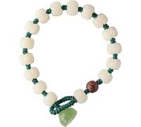 Bracelet Natural White Jade Bodhi Root Pumpkin Beads Crystal Xiuyu Lotus Pagoda Small Leaf Red Sandalwood Carved Lotus Bangle Feng Shui Bracelet for Women Adjustable Talisman