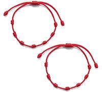 Bracelets, 2Pcs Lucky Red Jewelry 7 Knots Protection Rope Amulet New Year Gift Nice processing