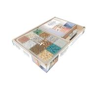 Bracelets à messages White & gold: Coffret avec 1 pince brucelle, 3,5m de fil nylin, des perles et 1 livret