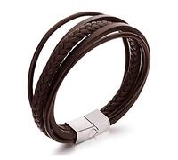 Bracelets Jewelry Classic Woven Multilayer Black Brown Leather Bangle for Men Women Charm Black