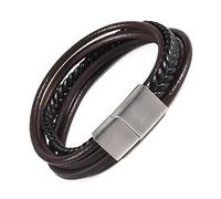 Bracelets Jewelry Classic Woven Multilayer Black Brown Leather Bangle for Men Women Charm Black
