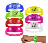bracelets lumineux activités pour camping en plein air nuit d'école accessoires de sécurité flexibles et confortables activés par la voix garçons filles maison intérieure bracelets LED 7 pièce