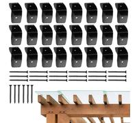 Bracetti Per Tetto Zincati - Supporti Per Nero 12 Pack, Appendini Per travetti In Legno Forte | Connettori Per Coperture Pesanti, Materiale Di Supporto Del Fascio Resistente Alla Ruggine Per