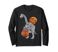 Brachiosaurus Apatosaurus Dinosauro Scheletro Zucca Dino Boy Maglia a Manica
