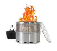 Braciere a basso fumo per esterni, in acciaio inox 304, a doppia parete, per aria secondaria, per il trasporto, per campeggio, terrazza, giardino, camper, feste, calore