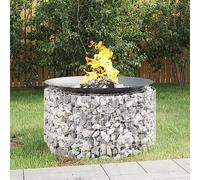 Braciere a gabbione Ø 100 cm, sistema rotondo in ferro zincato per giardino e terrazza, camino da giardino in pietra, spessore filo 3,5 mm