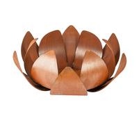 Braciere a Legna Struttura a Petali Sovrapposti Ninfea in Acciaio Corten Effetto Ruggine