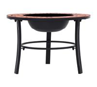 AX Braciere Focolare Giardino Acciaio Cortile Terracotta 68x68x45cm Piano 46719