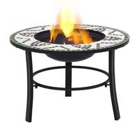AX Braciere Focolare Giardino Acciaio Cortile Verde 68x68x45cm Piano Patio 46722