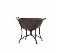 Braciere Antico Metallo Marrone Ruggine 64,5x53,5x48,5cm Focolare da Terrazzo