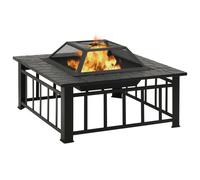 Braciere con Attizzatoio 79x79x46,5 cm XXL in Acciaio