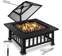 Braciere con Parascintille e Griglia Braciere Esterno per il Giardino 3 in 1 BBQ