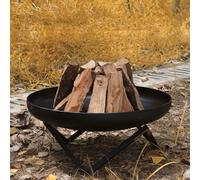 Braciere con supporto portatile, bracieri a legna, braciere rotondo in acciaio, stufa da giardino, camino da giardino per campeggio, riscaldamento all'aperto, falò e picnic(A,80CM/31.5IN)