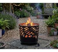 Braciere da Esterno Giardino Terrazzo Cestino in Ferro per Legna Ciotola per Fuoco Braciere Rotondo Diametro 39 cm Altezza 31,5 cm Mod. Canberra