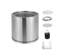 Braciere da Esterno Piccolo sans Fumée con Borsa di Stoccaggio e Piastra da Forno, Stufa a Legna Portatile in Acciaio Inossidabile for l’Esterno, Stufa a Legna Leggera