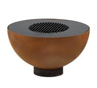 Braciere Da Fuoco BBQ-Toro Con Griglia Diametro 60 Cm, Aspetto Ruggine, Griglia Da Fuoco, Braciere All'aperto Con Piastra Da Griglia, Braciere Da Barbecue, Braciere Da Fuoco Per Il Giardino