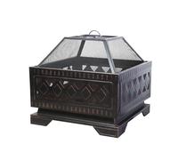 Braciere da Giardino 25 pollici Pozzo del fuoco a legna quadrato in acciaio, falò all'aperto for feste, grande braciere nel cortile, stufa a carbone