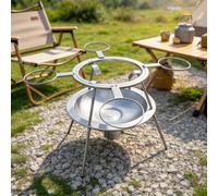 Braciere da Giardino a Legna, Braciere da Esterno Portatile da Campeggio | Supporta Più Pentole da Campeggio for Feste all’Aperto, Cucina di Gruppo, Falò, Escursioni e Raduni