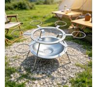 Braciere da Giardino a Legna, Braciere da Esterno Portatile da Campeggio | Supporta Più Pentole da Campeggio for Feste all’Aperto, Cucina di Gruppo, Falò, Escursioni e Raduni