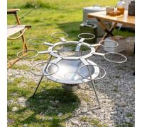 Braciere da Giardino a Legna, Braciere da Esterno Portatile da Campeggio | Supporta Più Pentole da Campeggio for Feste all’Aperto, Cucina di Gruppo, Falò, Escursioni e Raduni