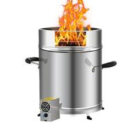 Braciere da Giardino Braciere Senza Fumo in Acciaio Inossidabile Focolare Portatile con Protezione dal Vento e Uscita Cenere per Barbecue Campeggio Picnic Esterni Escursioni