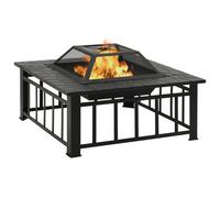 Braciere da Giardino con Attizzatoio 81x81x47 cm XXL in Acciaio
