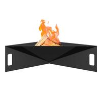 Braciere da giardino Kratki Fire Pyramid da appoggio, asimmetrico, triangolare, dimensioni L79 x L68,5 x H22,7 cm, peso 16,8 kg, realizzato in robusto acciaio resistente al calore