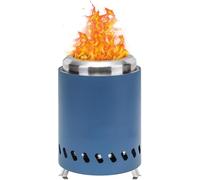 Braciere Da Tavolo Inox Senza Fumo, Mini Camino Portatile A Doppio Combustibile Camino Acciaio Inox Stufa Esterna A Legna Pellet Per Giardino, Campeggio & Balcone(Blue)