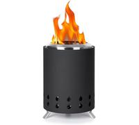 Braciere Da Tavolo Inox Senza Fumo, Mini Camino Portatile A Doppio Combustibile Camino Acciaio Inox Stufa Esterna A Legna Pellet Per Giardino, Campeggio & Balcone(Black)