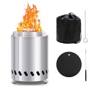 Braciere da tavolo senza fumo, 2025 braciere portatile da tavolo per giardino ed esterno, piccolo braciere in acciaio inox con borsa da viaggio, rack per flusso d'aria, forchetta, gancio e tappetino